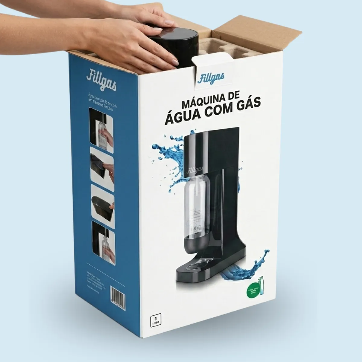 Caixa do kit Fillgas pronta para o unboxing